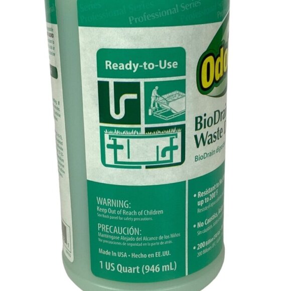 OdoBan BioDrain Grease and Waste Digester Professional Series 1 Quart Bottle - Picture 3 of 5